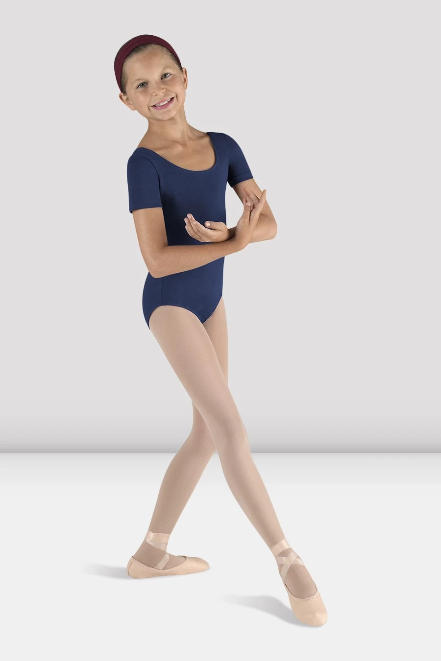 Bloch Girls Short Sleeve Round Neck Leotard