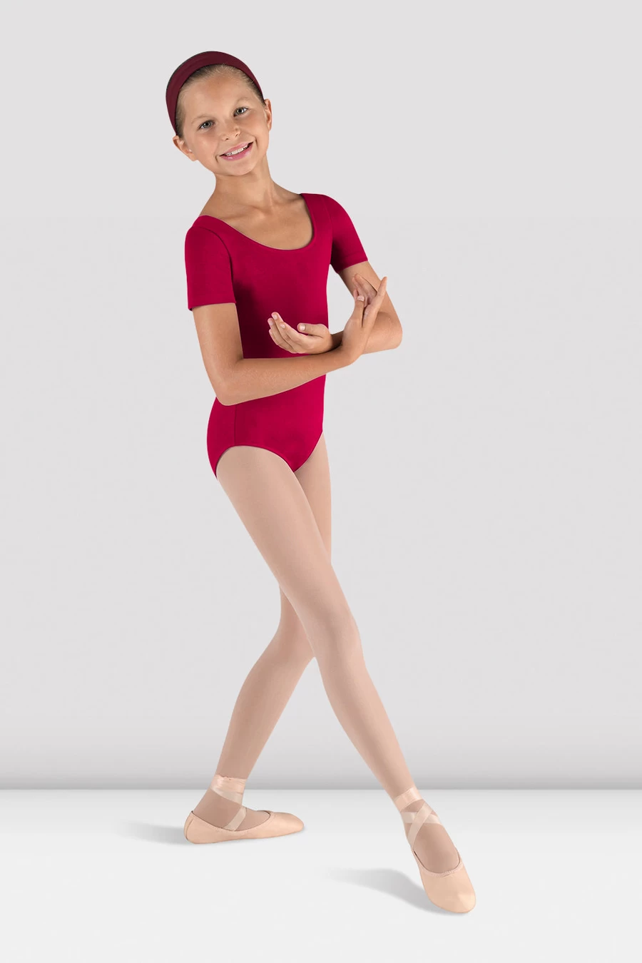 Bloch Girls Short Sleeve Round Neck Leotard