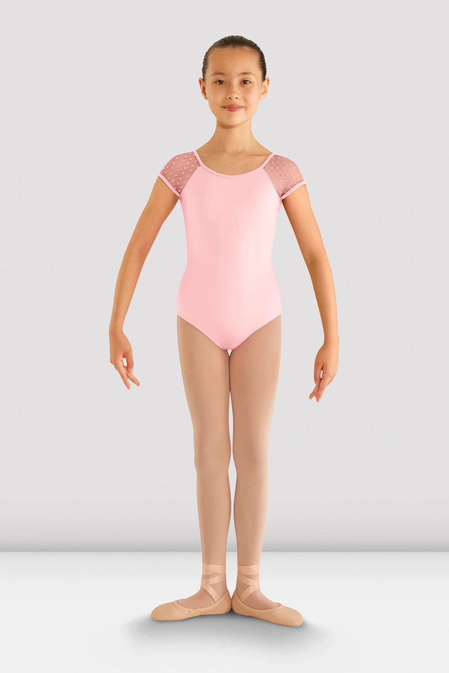 Maillot De Malla Con Mangas Japonesas Y Corazón De Bloch Para Niña